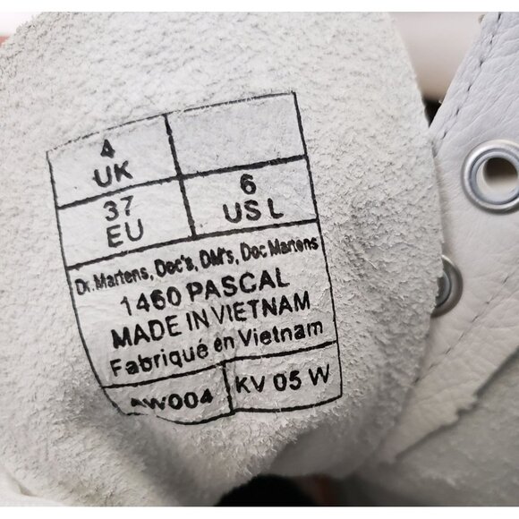 Doc Martens 1460 Pascal Boots White Virginia Leather Womens Size 6 37 - Picture 5 of 5